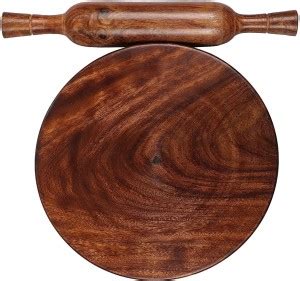 INDIAN WOOD ARTS Wooden Chakla belan, Round Chapati Chakla Belan ...