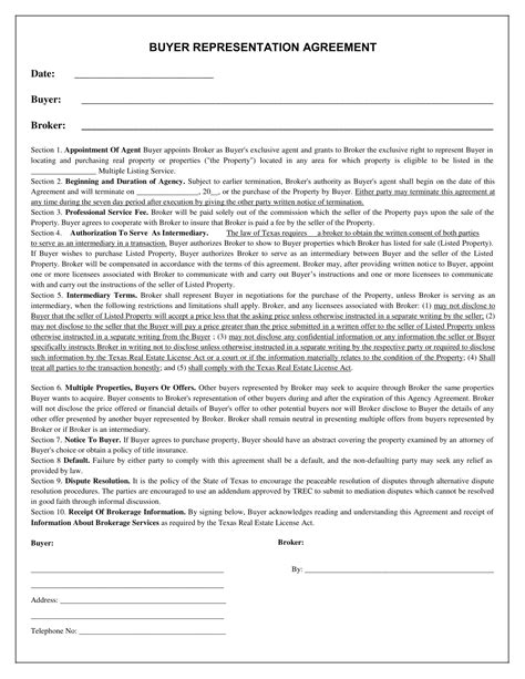 Free Printable Buyer's Agency Agreement Templates [PDF & Word]