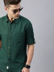Roadster Men Solid Casual Green Shirt - Buy Roadster Men Solid Casual ...