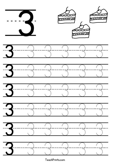 Number Tracing Worksheets - Free Printables - Teach Prints