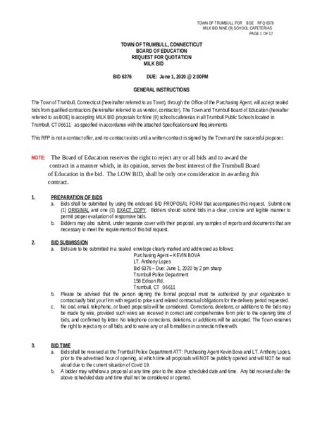 town of trumbull, connecticut board of education request for ... Doc ...