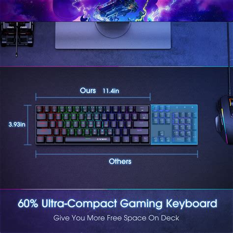 Buy Portable 60% Mechanical Gaming Keyboard,60 Percent Wired Gamer ...