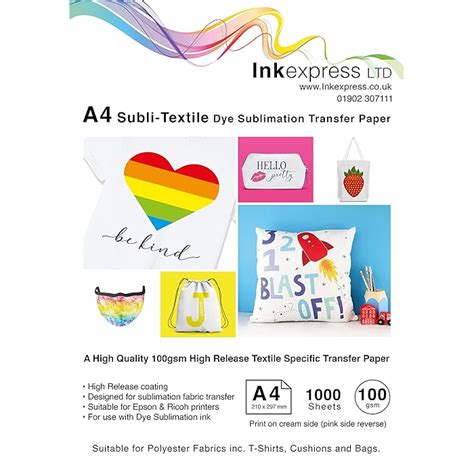 Buy Ink Express Subli-Textile High Release (HR) 100gsm Sublimation ...