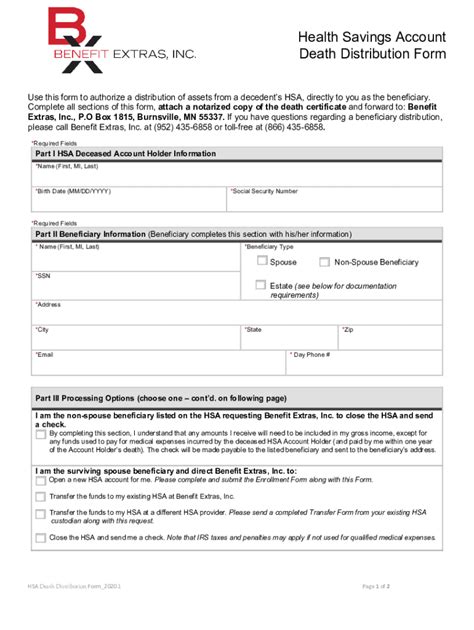 Fillable Online P096 HSA Death Distribution Request Form.indd - Flyte ...