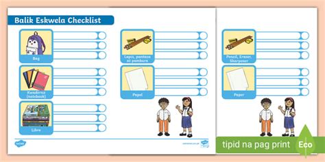 Balik Eskwela / Back to School Checklist | Twinkl - Twinkl