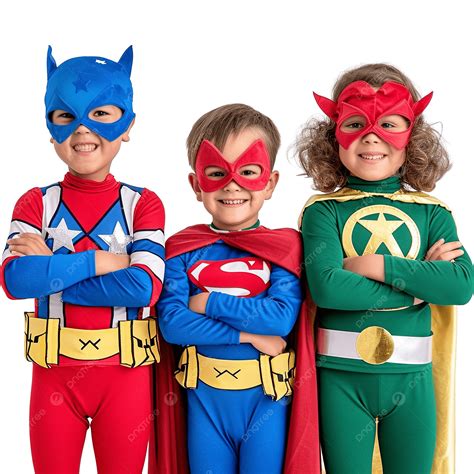 Happy Kids In Superhero Costumes, Children, Superhero, Costume PNG ...