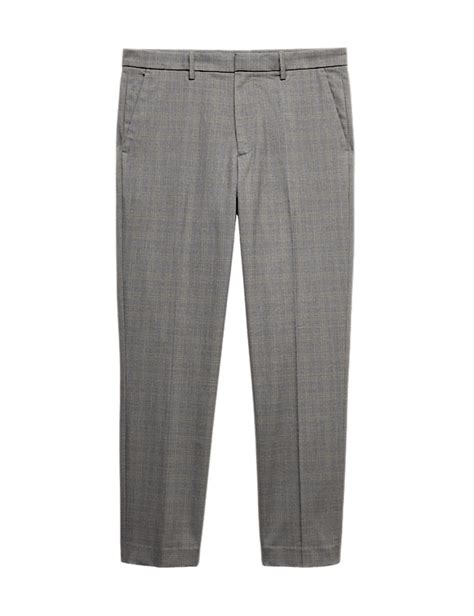 Buy Tailored Fit Check Suit Trousers at Marks & Spencer