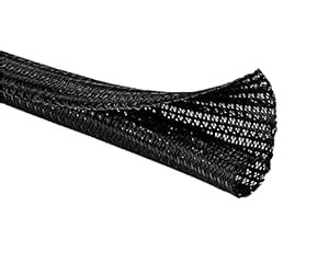 KABLE KONTROL Black Self-Closing Wrap Around Braided Sleeving (1/2 ...