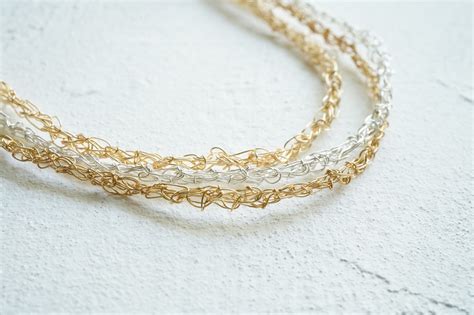 エビ編みコードのチェーンD 長め | n's wire art