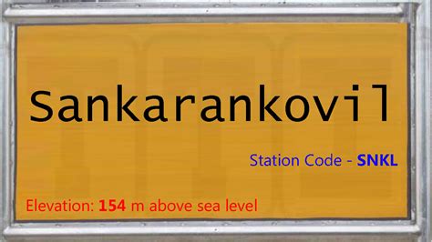 SNKL / Sankarankovil Railway Station | Train Arrival / Departure ...