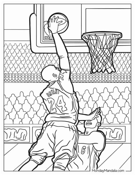 30 NBA & Basketball Coloring Pages (Free PDF Printables)