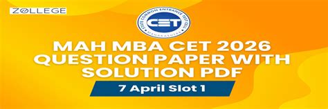 MAH MBA CET 2026 April 7 Slot 1 Question Paper With Solutions