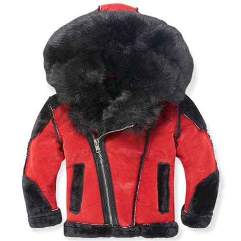 Jordan Craig Kids EL Jefe Shearling Moto Jacket (Black Red) - Walmart.com