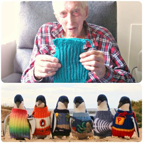 Australia's oldest man knits tiny sweaters for penguins : r/Eyebleach