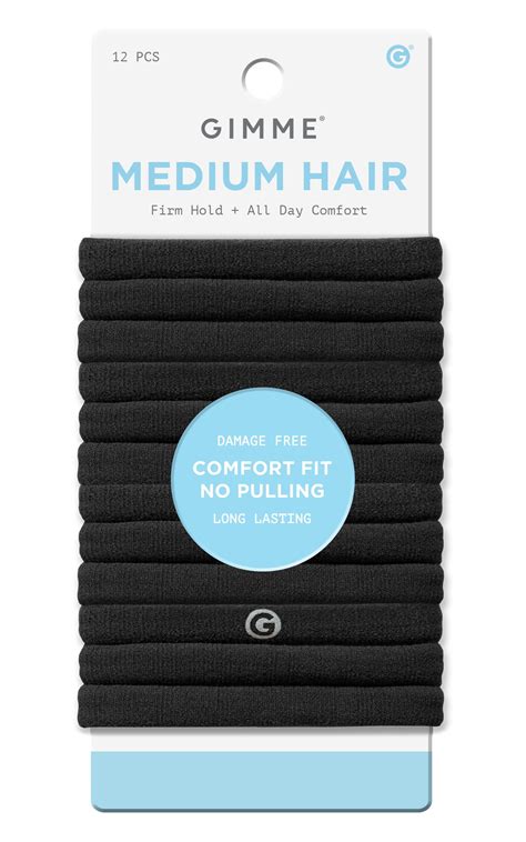 Gimme Beauty Seamless Hair Ties for Medium Hair, Ponytail Holder, Black ...