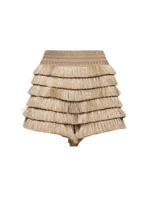 Patbo Metallic Fringed Shorts In Gold | ModeSens