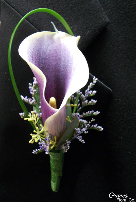 Purple Calla Lily Boutonniere