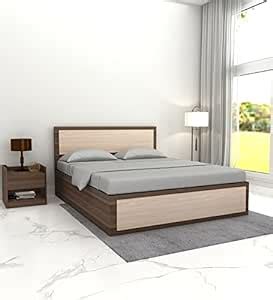 V Create Store Engineered Wood Brown Queen Bed with Box Storage (Brown ...