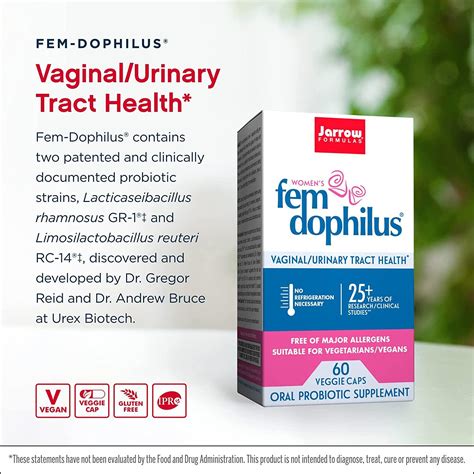 Jarrow Formulas Fem-Dophilus 60 Veggie Capsules - Womens Probiotic for ...