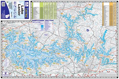 Lake Lanier Waterproof Map #301 - Kingfisher Maps, Inc.