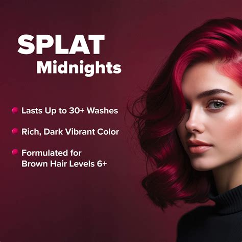 Midnight Ruby: No Bleach Dark Red Semi-Permanent Hair Dye | Splat Hair ...