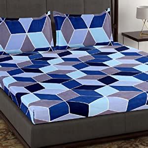 BSB HOME® Glace Cotton 160 TC Football Printed Double Bedsheets with 2 ...