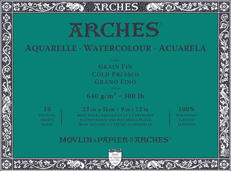Buy original Arches-Watercolour-Cold Pressed - Gummed Blocks - 640 GSM ...