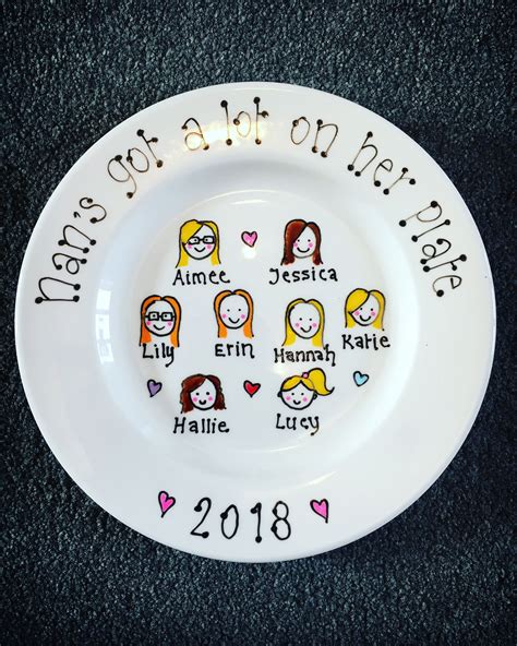Hand painted plate. Personalised gifts. Mother’s Day gifts, family tree ...