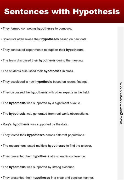 Examples of “Hypothesis” In A Sentence - GrammarVocab