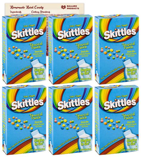 Buy Skittles Tropical Punch Singles To Go - Drink Mix Pack of 6 - Candy ...