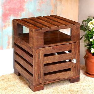 Ikiriya Harvey Sheesham Wood Contemporary Solid Wood Bedside Table ...