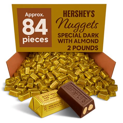 Hershey's Bulk Dark Chocolate Nuggets with Almonds – Approx. 84 Pieces ...