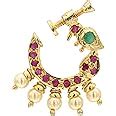 Sasitrends Present Peacock Design Non-Piercing Screw Press Nose Pin for ...