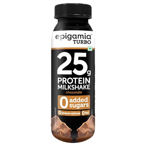 Epigamia Turbo Protein Milkshake Chocolate (No Added Sugar) | Indian ...