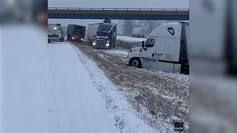 Multi-vehicle crash amid winter storm in Illinois shuts I-70 down