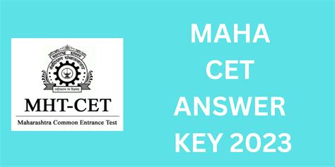 MHT CET Answer Key 2023 - Download PDF 26/05/2023