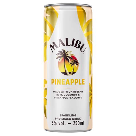 Malibu Pineapple Sparkling Pre-Mixed Drink 250ml - One Stop