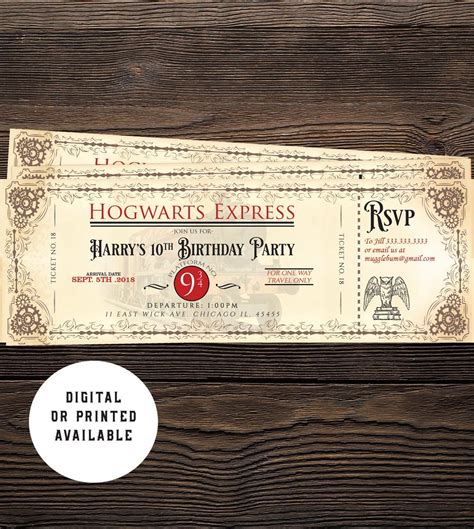 Hogwarts Express Ticket Printable