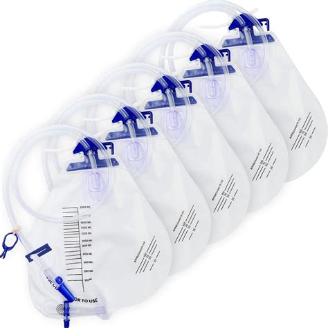Amazon.com: Catheter Urinary Drainage Bags-5PCS*2000ML,Catheter Bags ...