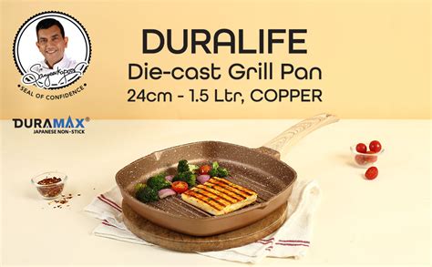 Buy Wonderchef Duralife Die-cast Grill Pan | 5 Layer Healthy Duramax ...