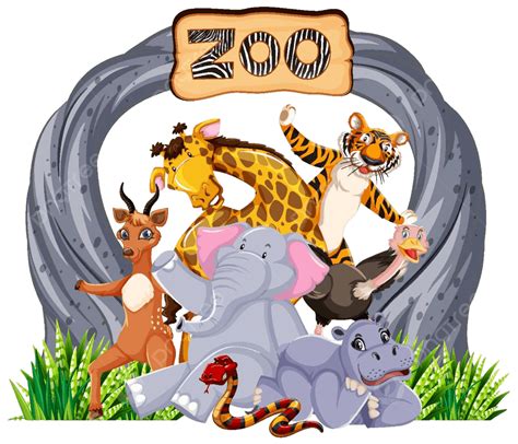 Zoo Animals Clip Art In A Row Zoo Animals Frame, Animals, Zoo Animals,