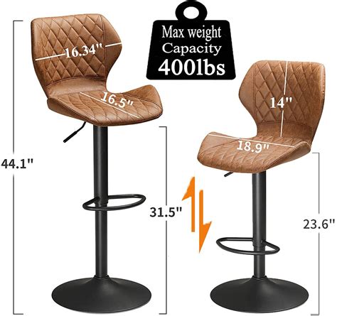 Buy Swivel Bar Stools for Kitchen Counter PU Leather Breakfast ...