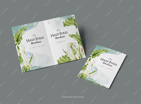 Premium PSD | Customizable a4 half sheet fold brochure mockup to ...