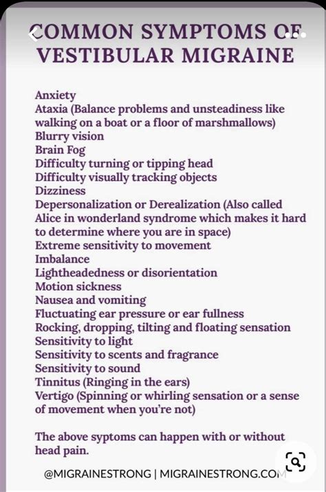 Vestibular migraine symptoms – Artofit