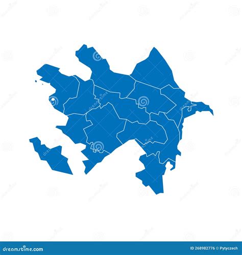 Azerbaijan Political Map of Administrative Divisions Stock Illustration - Illustration of entity ...