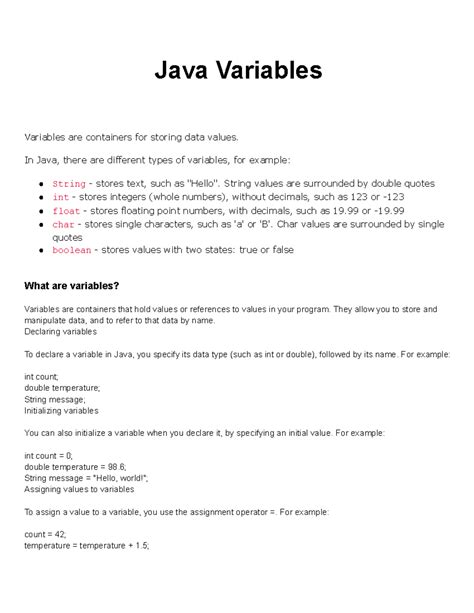 Image result for Variables De Java