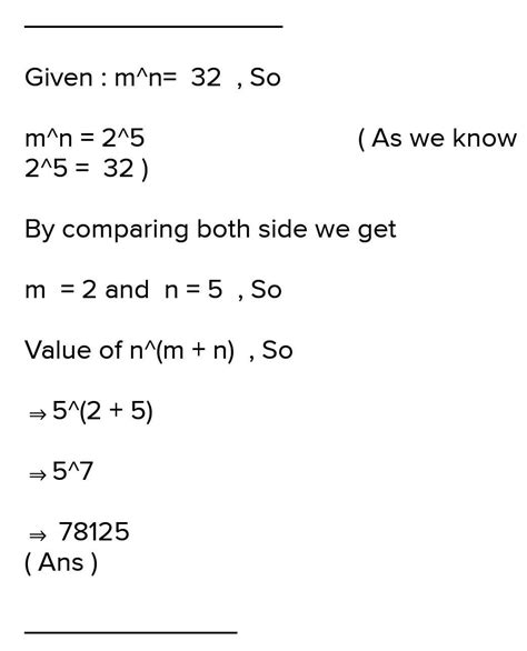 if mn=32 where m and n are positive integers then find the value ...