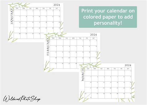 Modern Printable 2024 Calendar, Printable Calendar, 2024 Calendar ...