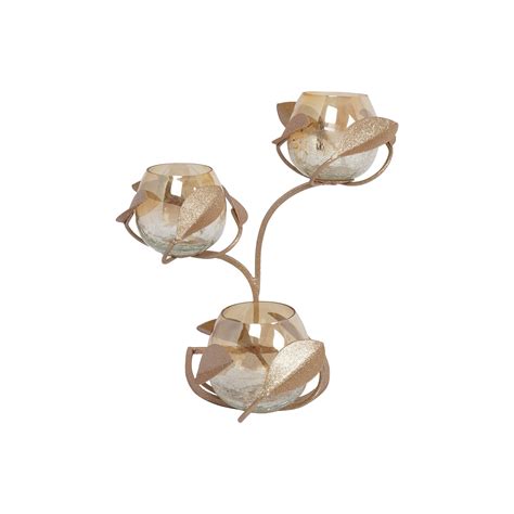 Luminous Fusion Tealight Candle Holder | Metal & Glass Decor | Navakrti ...