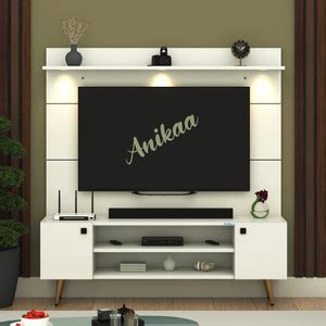 ANIKAA Zenith Wall-Mounted Modern 43" TV Unit with Metal Leg Storage ...